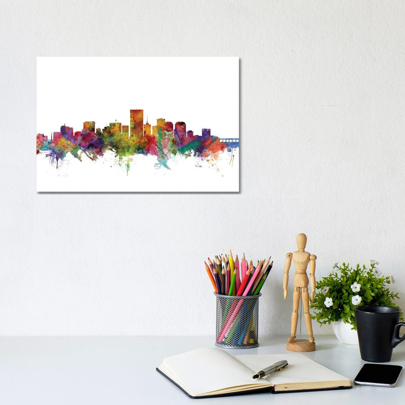 Richmond, Virginia Skyline by Michael Tompsett - Wrapped Canvas Gallery-Wrapped Canvas Giclée, 20.32 cm H x 30.48 cm W