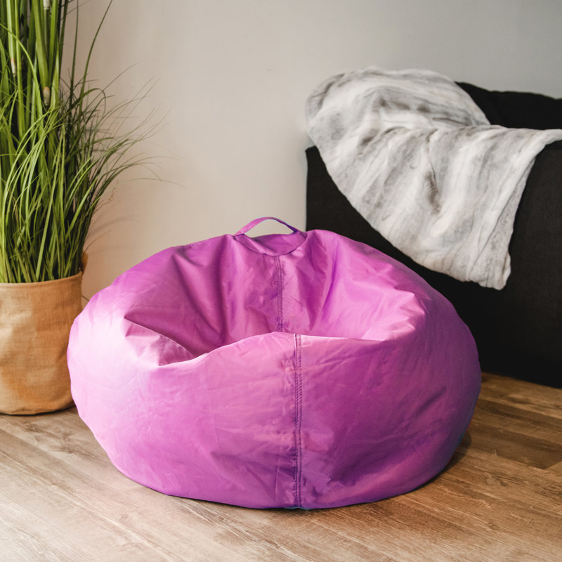 Big Joe Classic Bean Bag Chair, 16"H x 27.5"W x 27.5"D, Radiant Orchid Polyester Blend