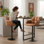 Aavin Swivel Upholstered Adjustable Height Counter Stool with Metal Frame-1151487999