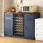Mini armoire à réfrigérateur cannelée avec centrale électrique et porte-verres à pied - Buffet haut de 38,8 po avec tiroir de rangement, armoire de bar pour le salon-774330892