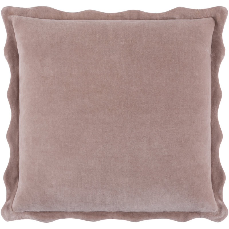 Coussin décoratif à bords festonnés Collier, H 18 po x l 18 po, polyester, Mauve