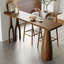 Table de bar droite en bois massif noisette