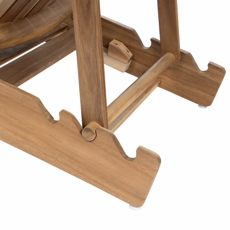 Chaise Adirondack pliable en bois d'acacia pour patio, Brun