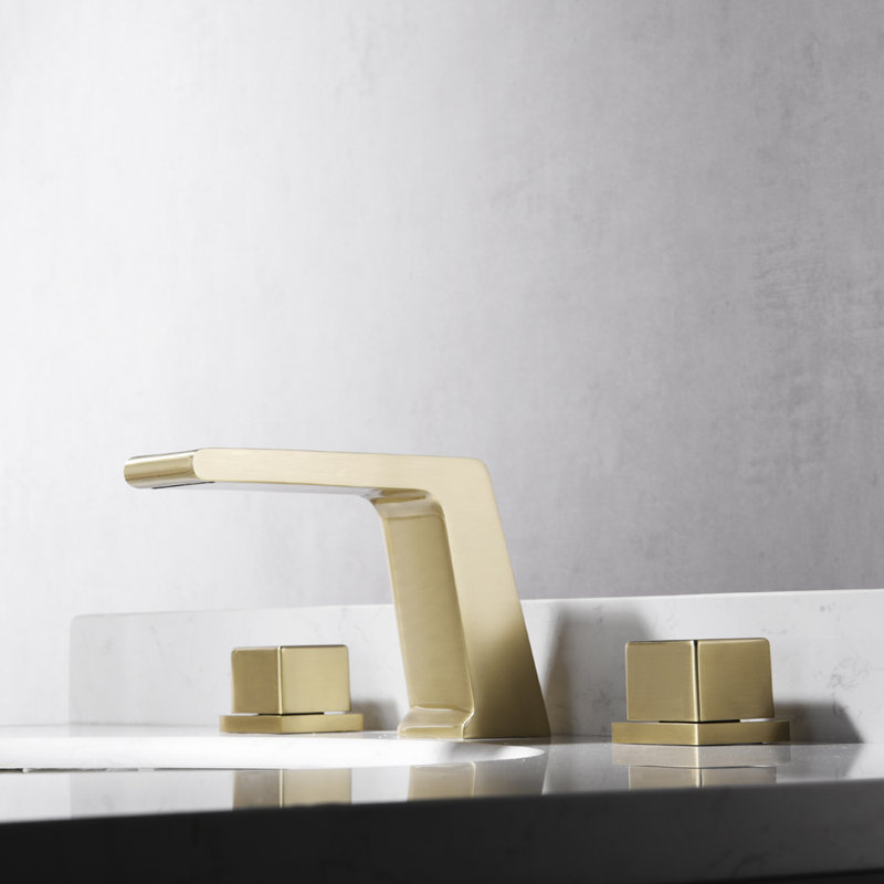 2-handle Bathroom Faucet with Drain Assembly, Brushed Gold