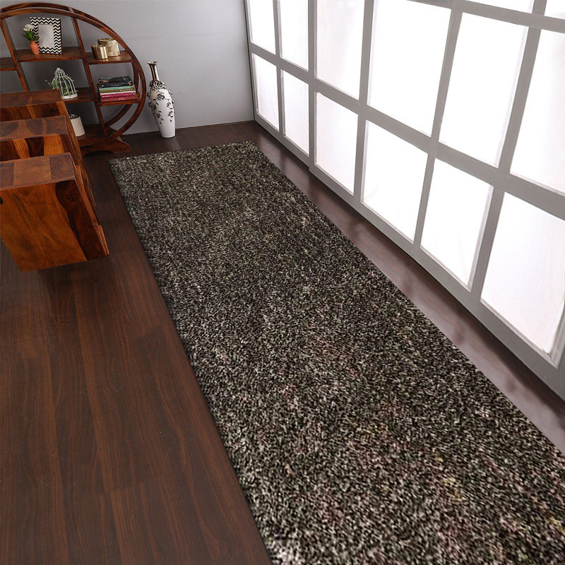 Camarato Hand Tufted Shag Polyester Eco-Friendly Area Rugs - Runner, Gray White Color, Plain Solid Design, High Pile Thick Handmade Anti Skid Area Rugs for Living Room, Bed Room