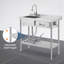 Évier utilitaire autoportant en acier inoxydable avec établi, évier simple commercial avec robinet d'eau chaude et froide