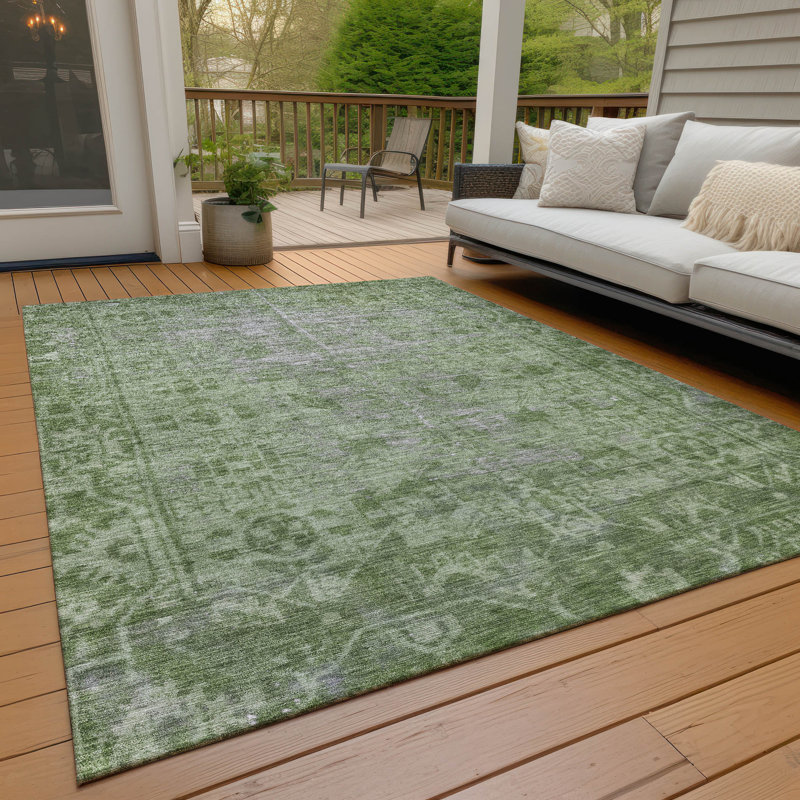 Machine Washable Indoor/Outdoor Christain ACN1228 Rug, Rectangle 10' x 14'