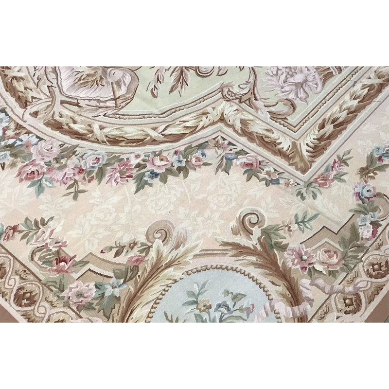 Tapis beige et multicolore de haute qualité noué à la main