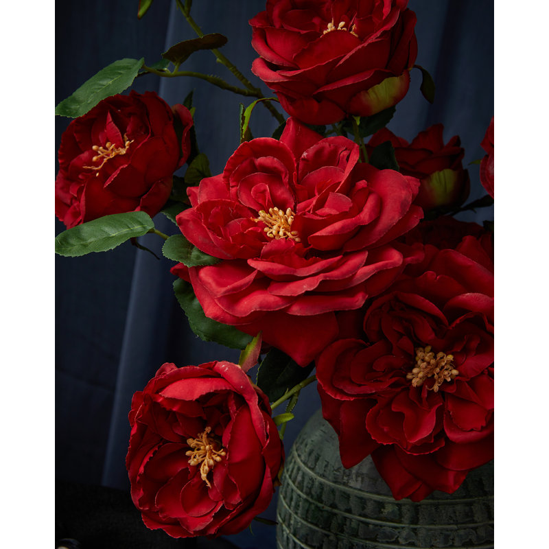 Fleurs roses artificielles 17 po, Rouge
