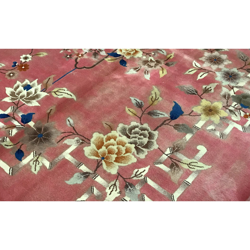 Hand-Knotted High-Quality Pink Area Rug