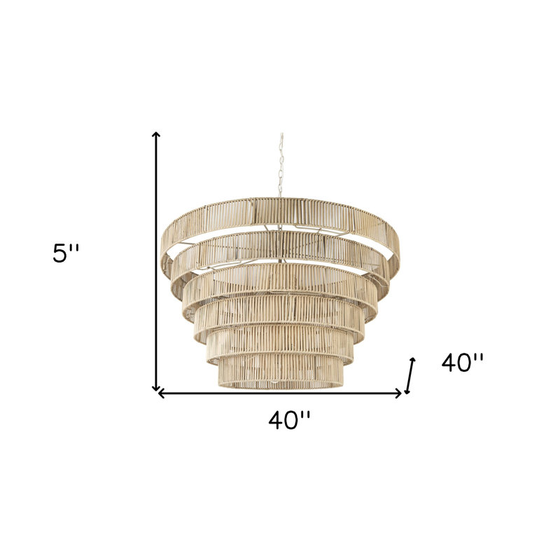 Lustre suspendu à six niveaux brun clair