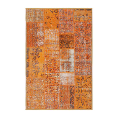 Tapis contemporain orange