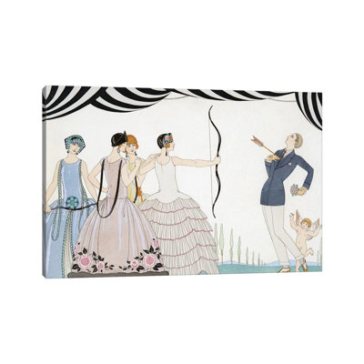 Visez Au Coeur, Belles Dames, Engraving,1924 by George Barbier - Wrapped Canvas Painting