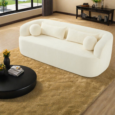 Luxueux canapés en chenille, sans assemblage, style moderne incurvé pour les salons