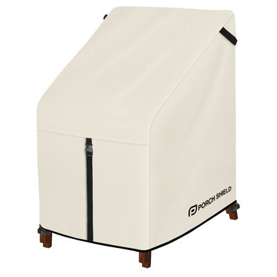 Patio Stackable Chair Covers - Waterproof Outdoor Stack of Chair Cover - 27W x 33D x 46H inch, Beige
