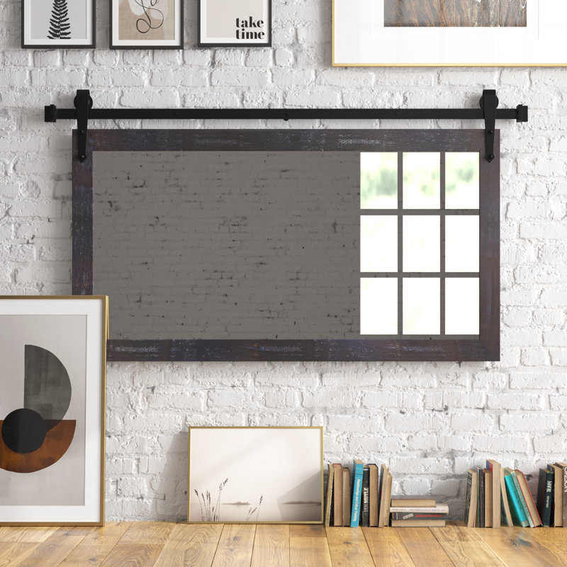Ensley Flat Mirror, Industrial Steel, 31.5" x 70.5"