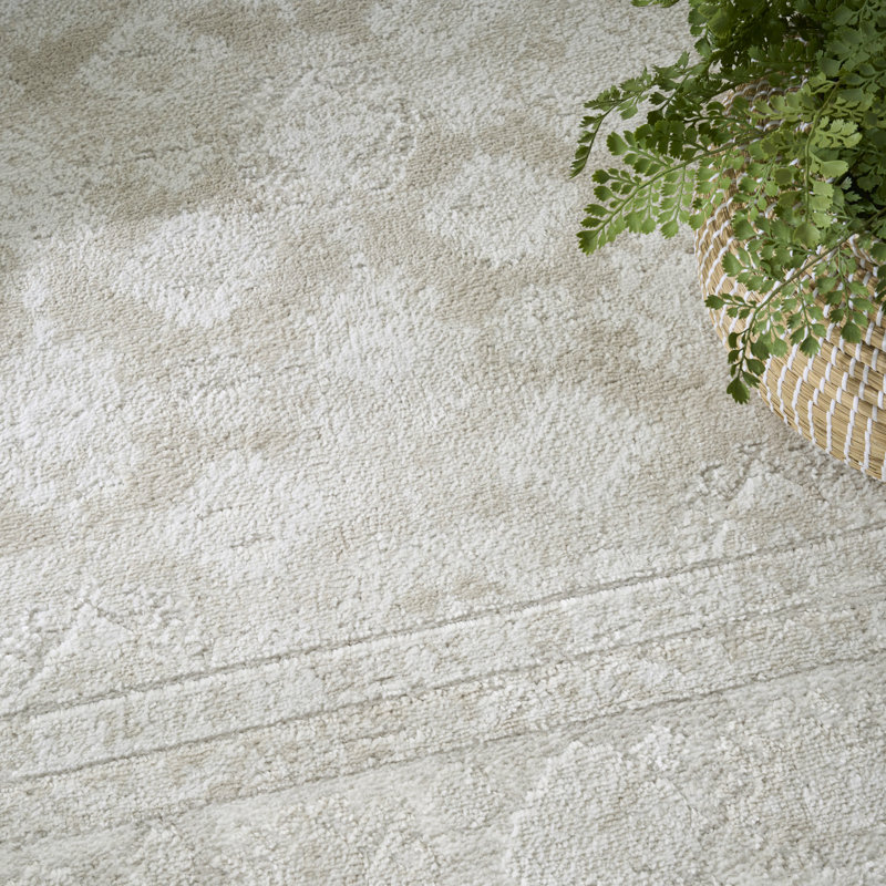 Leuchte 7'10" x 9'10" Ivory Beige Vintage Indoor Rug, Rectangle 7'10" x 9'10"