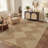 Modern Geometric UV-resistant Indoor / Outdoor Area Rug in Brown/Beige-713722706