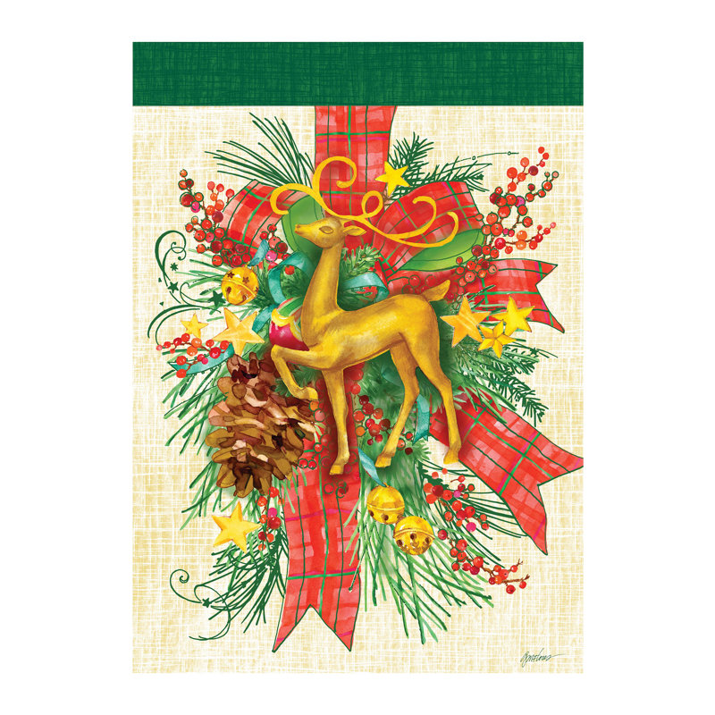 Drapeau de maison de rennes floral