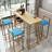 Bar Table And Chair 5 Piece Set, Frame, Multi-Layer Tabletop, Chair Cushion And Backrest Made Of Sponge, Table With Storage Function-832969982