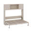 Grand lit escamotable avec commode avec tablette de rangement et armoires, commode escamotable escamotable escamotable