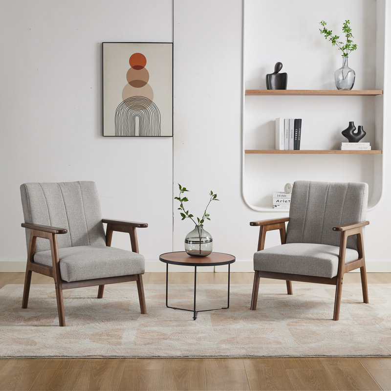 Fauteuil de 25,6 po Chisara, Irma Light Grey Linen