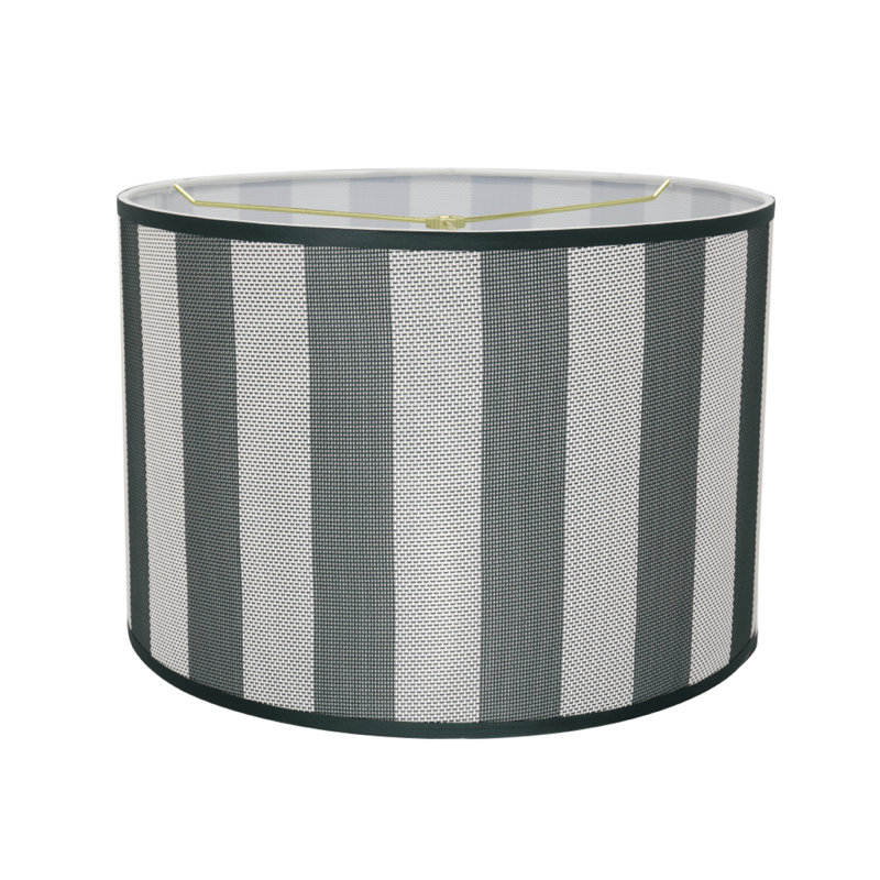 Abat-jour tambour en tissu 11 "H vert (gris) / gris