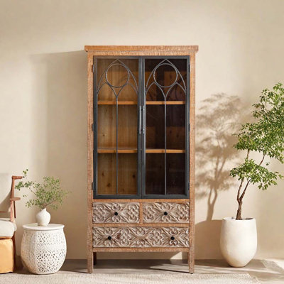 Old Style Solid Wooden Carved Flower Sideboard by One Allium Way