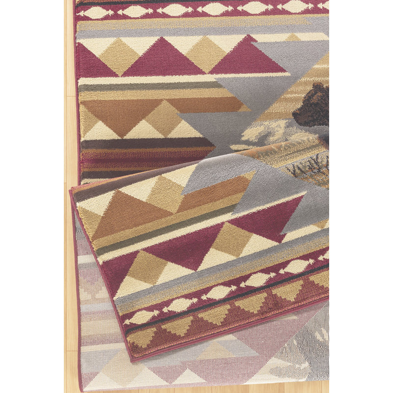 Nature's Nest Multi  Lodge Area Rug, Rectangle 2' x 3'