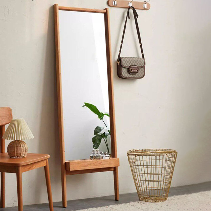 Miroirs pleine longueur rectangulaires en bois massif et manufacturé