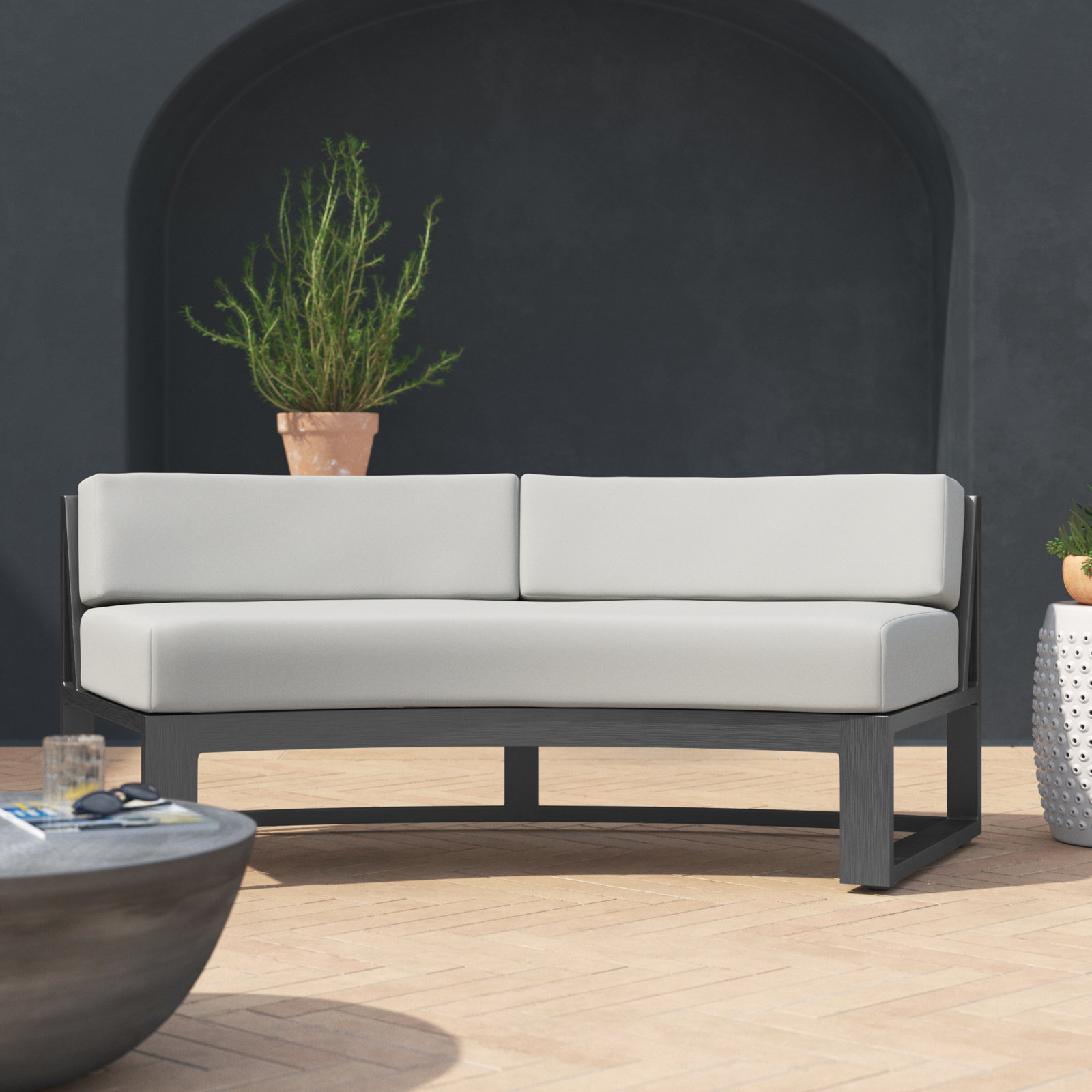 Georgie 69" Sunbrella® Patio Loveseat, Cast Silver Sunbrella®