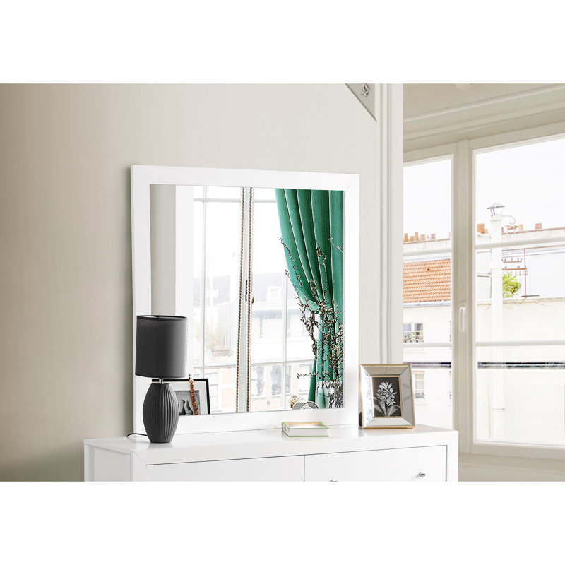 Miroir mural Burlington, Blanc, Rectangle, 39 po x 35 po