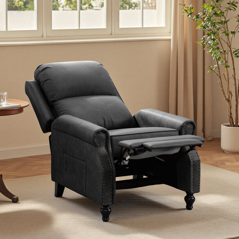 Fauteuil inclinable 30,7 po Mid-Century, Gris foncé
