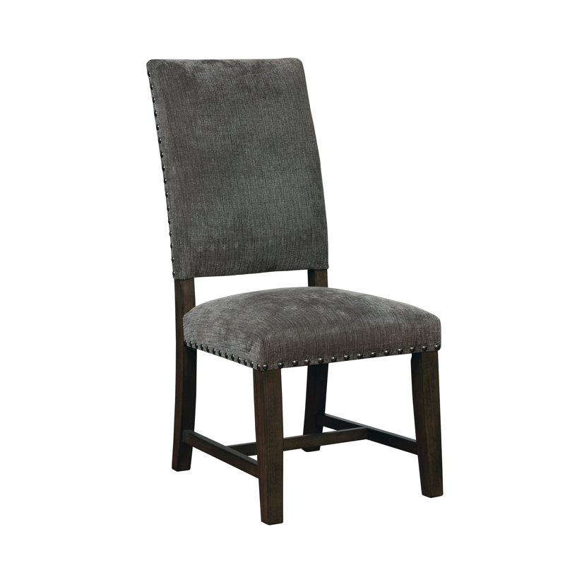 Chaise d'appoint en bois massif, Gris chaleureux