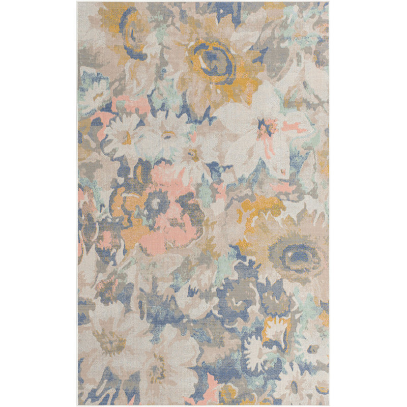 Floral Indoor Rug, Rectangle 5' x 8'