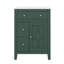 Armoire de lavabo de salle de bain 24 po, conception moderne avec lavabo en céramique - 2 tiroirs + porte à fermeture en douceur pour les petites salles de bain-588968493