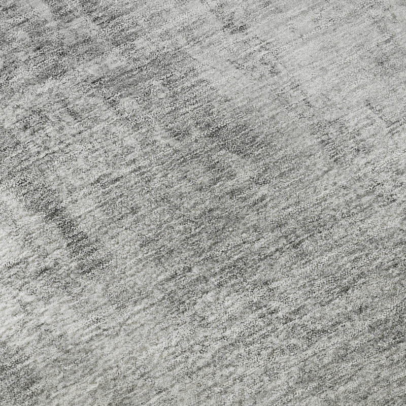 Premium Machine Washable Arnette Gray Rug, Round 8'