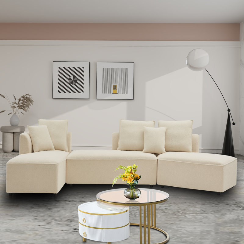 Canapé modulaire Engelfried, Tissu beige