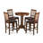 5 Piece Kitchen Counter Height Dining Table Set Includes a Round Table with Pedestal and 4 Dining Room Chairs, Mahogany-1758626305-1838624542-1838624543