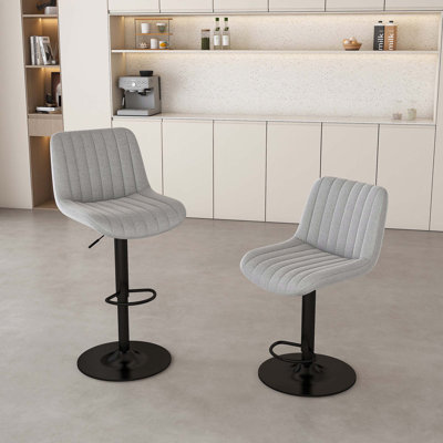 Tabourets de bar pivotants à hauteur réglable avec dossier (ensemble de 2)