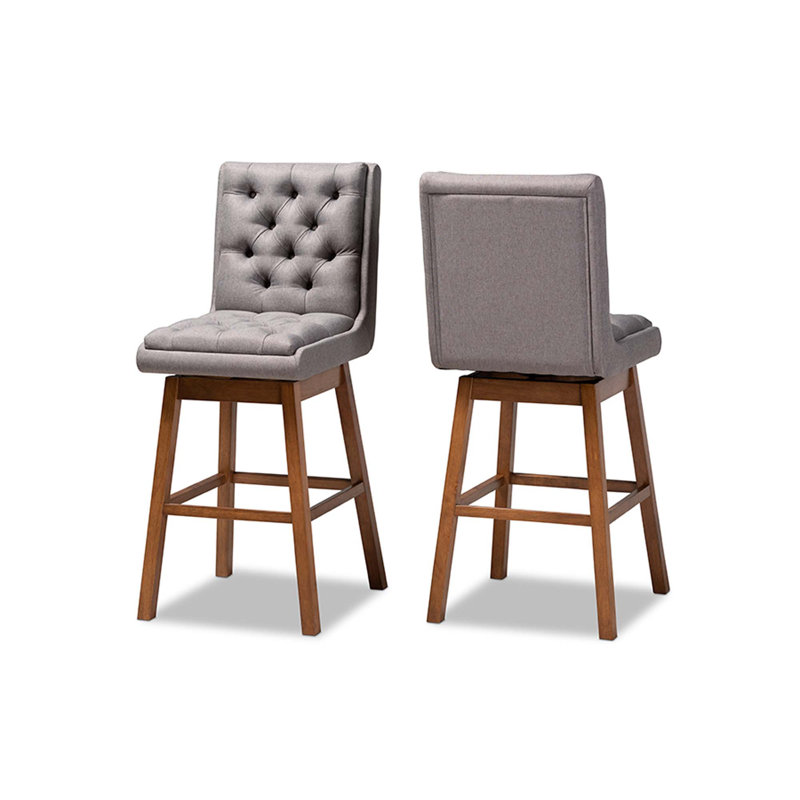 Tabouret de bar pivotant 31,1 po Efaz, Gris, Brun