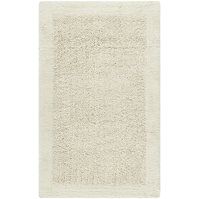 Master Bath Hand Tufted Cotton Rug, 27" H x 45" W, Natural