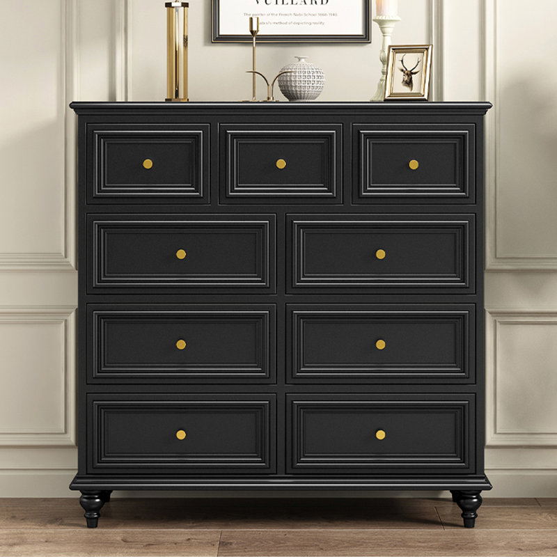 Armoire d'appoint en bois manufacturé noir massif, H 39,37 po x l 47,24 po x P 13,78 po