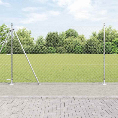 Vidaxl Fence With Posts PVC-Coated Steel