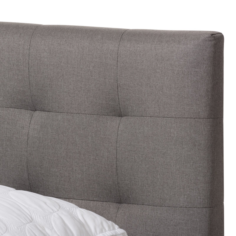 Harvey Upholstered Platform Bed, Gray