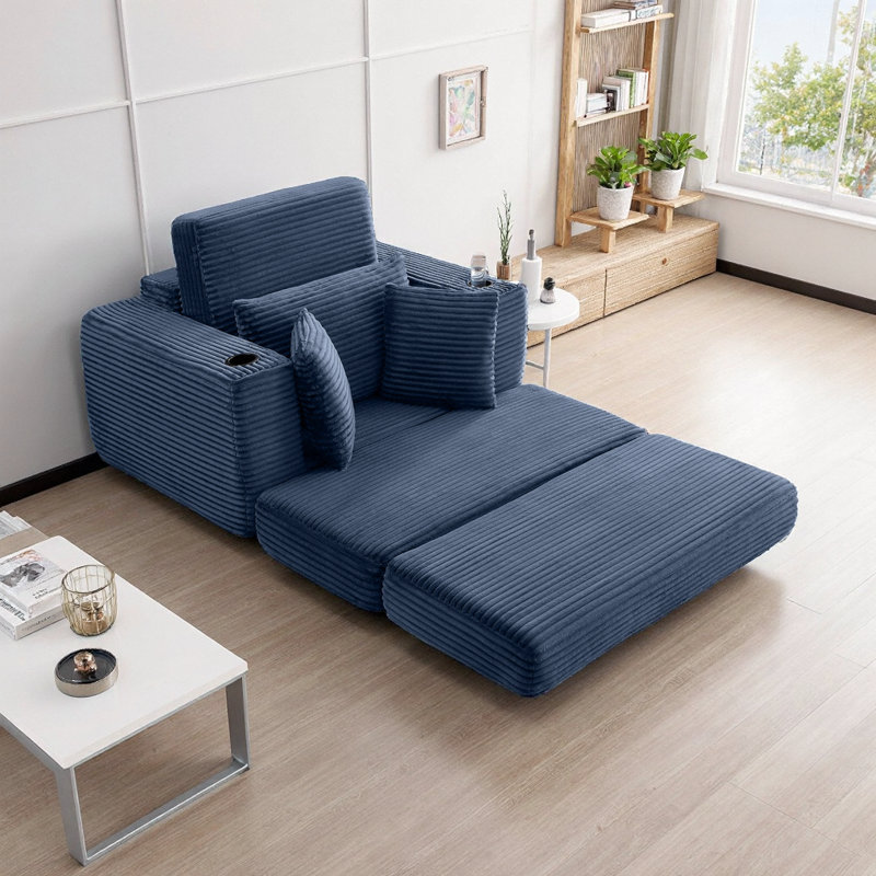 Canapé-lit Cloud-Like Dream: chaise longue surdimensionnée désossée - canapé-lit convertible 3-en-1 pour une détente confortable et un confort peu encombrant