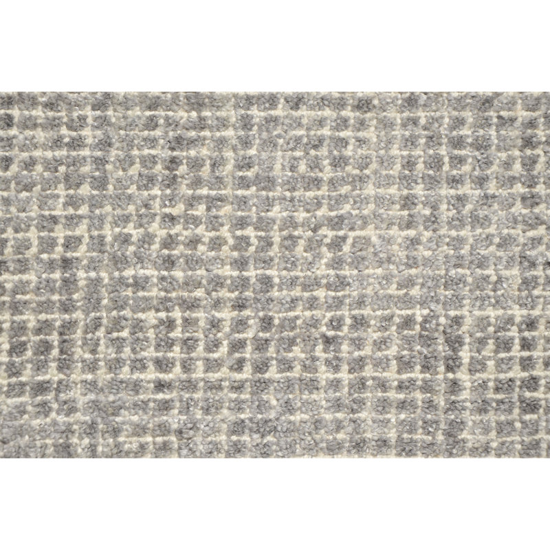 Floral Area Rug in Gray/White, Rectangle 5' x 8'