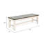 Banc de salle à manger Dean, siège en planche brune de 52 pouces, bois massif blanc