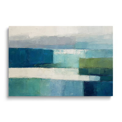 Impression sur toile d'une peinture à l'huile abstraite à couches horizontales - 20 x 30 pouces