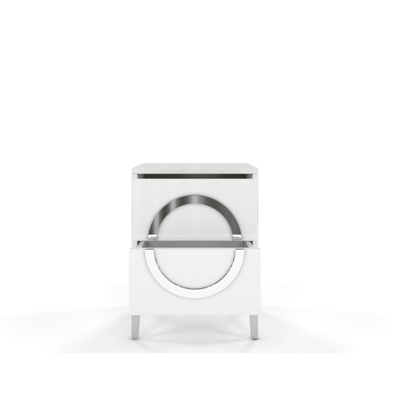 Sterlington 40.1cm W Bedside Table, White